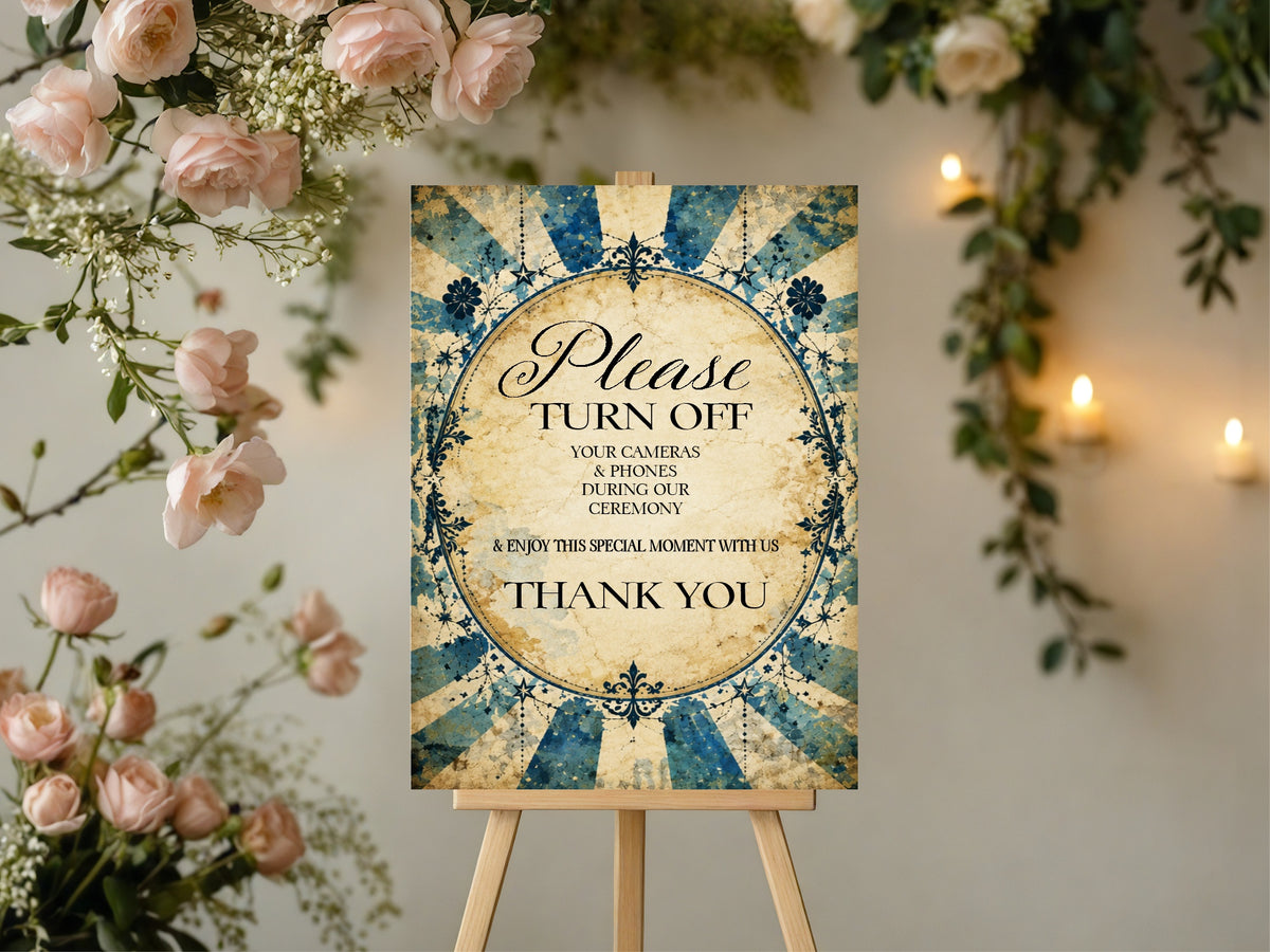 Gothic Circus Wedding Unplugged Sign — alternative product mock-up
