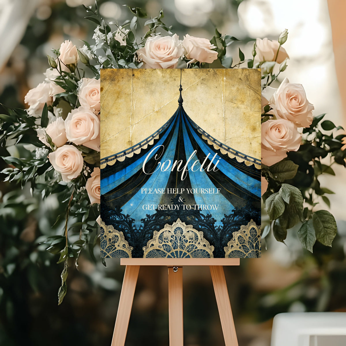 Gothic Circus Wedding Confetti Sign — alternative product mock-up
