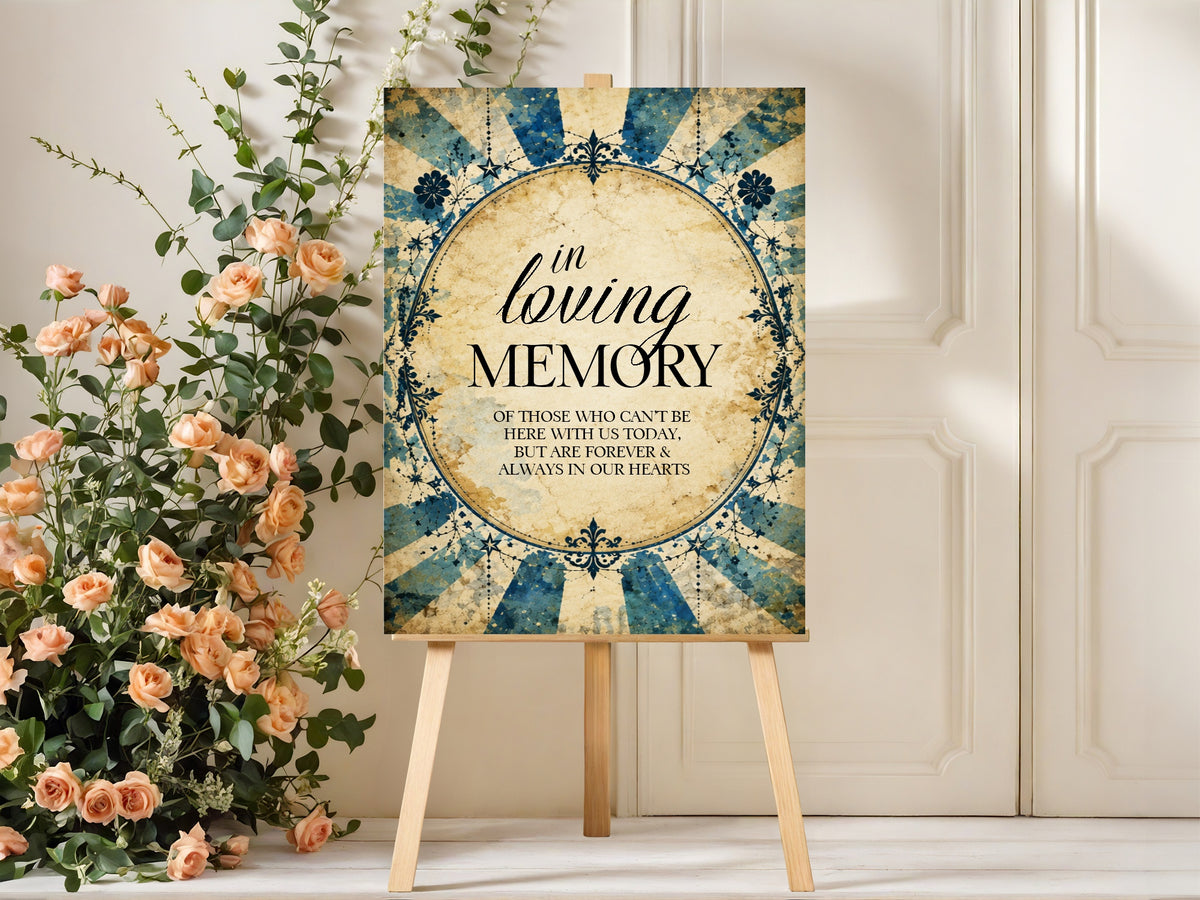 Gothic Circus Wedding In Loving Memory Sign — alternative product mock-up