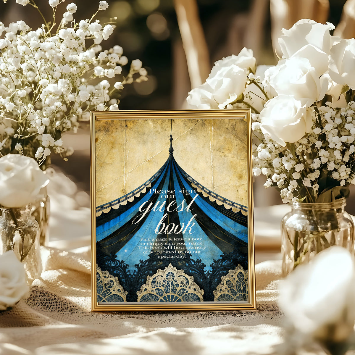 Gothic Circus Wedding Guest Book Sign — alternative product mock-up