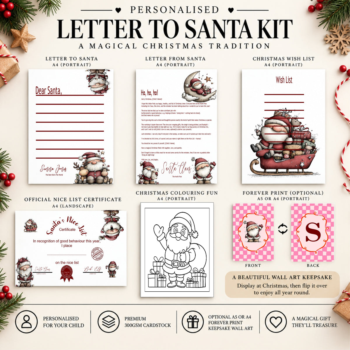 Personalised Letter to Santa Kit | Santa Christmas Activity Pack