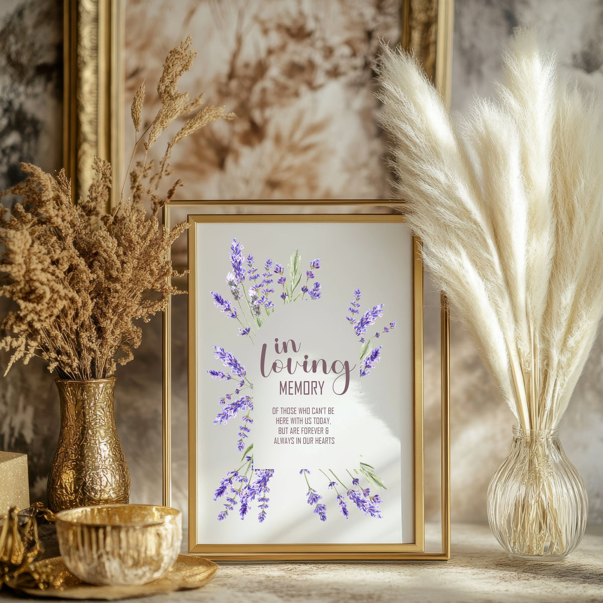 Lavender Floral Wedding In Loving Memory Sign