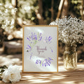 Lavender Floral Wedding Thank You Sign