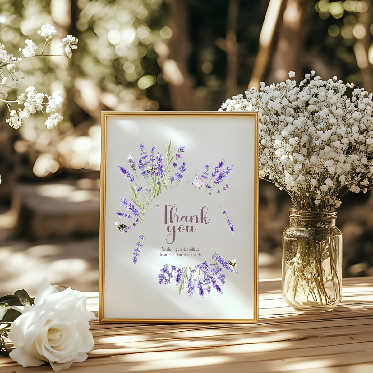 Lavender Floral Wedding Thank You Sign