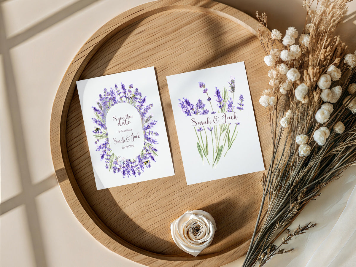 Lavender Floral Wedding Save the Date Cards | Pack of 10