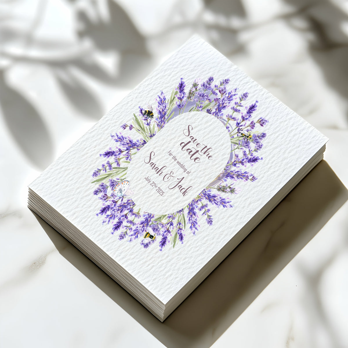 Lavender Floral Wedding Save the Date Cards | Pack of 10