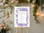 Lavender Floral Wedding Order of the Day Sign