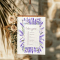 Lavender Floral Wedding Order of Service Sign
