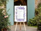 Lavender Floral Wedding Order of Service Sign