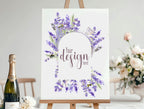Lavender Floral Wedding Custom Wording Sign