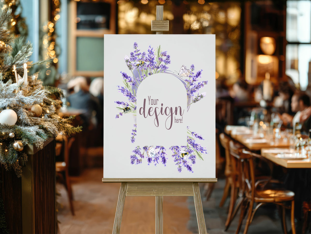 Lavender Floral Wedding Custom Wording Sign