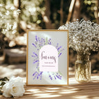Lavender Floral Wedding Favours Sign