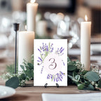 Lavender Floral Wedding Table Numbers