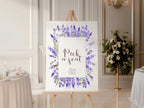 Lavender Floral Wedding Pick a Seat Sign