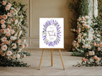 Lavender Floral Wedding Guest Book Sign