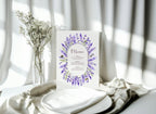 Lavender Floral Wedding Menu Sign