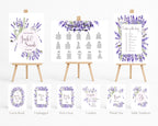 Lavender Floral Complete Wedding Sign Bundle