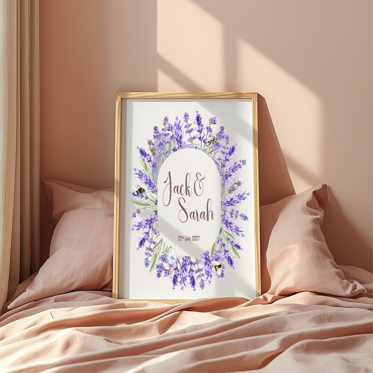 Lavender Floral Personalised Forever Wedding Keepsake Print