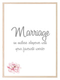 Marriage Definition Print | An Endless Sleepover With Your Favourite Weirdo | Family Wall Art | Customisable - Larosier Prints