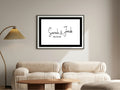 Minimalist personalised Forever Print in a black frame