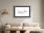 Minimalist personalised Forever Print in a black frame