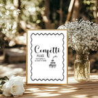 Monochrome Champagne Wedding Confetti Sign