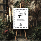 Monochrome Champagne Wedding Thank You Sign