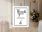Monochrome Champagne Wedding Thank You Sign