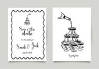 Monochrome Champagne Wedding Save the Date Cards | Pack of 10