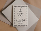 Monochrome Champagne Wedding Save the Date Cards | Pack of 10