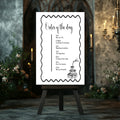 Monochrome Champagne Wedding Order of the Day Sign