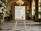 Monochrome Champagne Wedding Order of the Day Sign