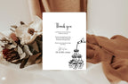 Monochrome Champagne Wedding Thank You Cards | Pack of 10
