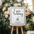 Monochrome Champagne Wedding Open Seating Sign
