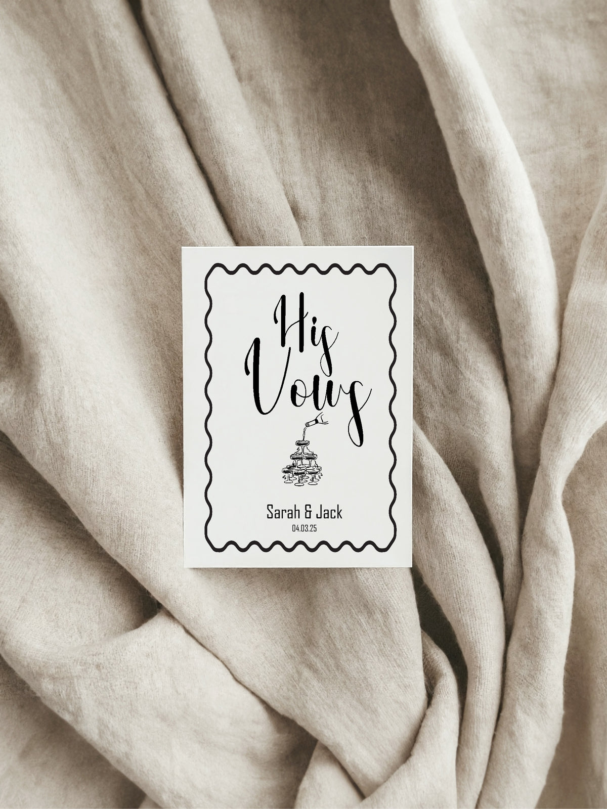 Monochrome Champagne Personalised Wedding Vow Books | Set of Two