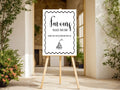 Monochrome Champagne Wedding Favours Sign