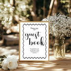 Monochrome Champagne Wedding Guest Book Sign
