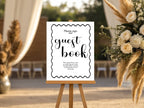 Monochrome Champagne Wedding Guest Book Sign
