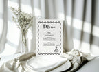 Monochrome Champagne Wedding Menu Sign