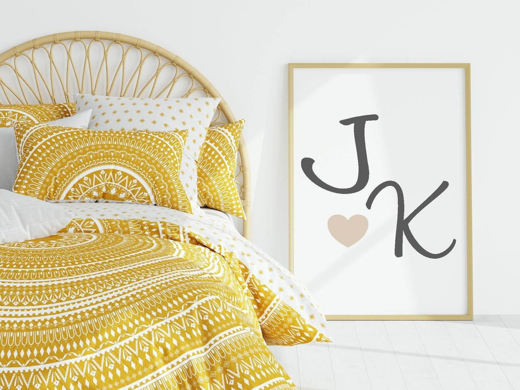 Personalised Couple Initials Print | Love & Romance Wall art - Larosier Prints