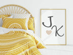 Personalised Couple Initials Print | Love & Romance Wall art - Larosier Prints