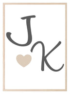 Personalised Couple Initials Print | Love & Romance Wall art - Larosier Prints