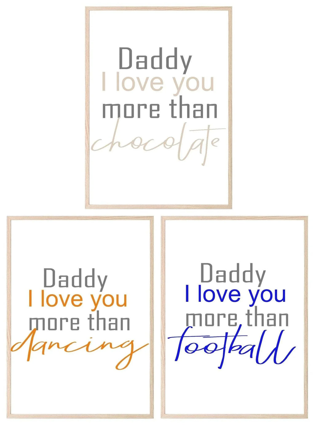 Personalised Daddy I Love You More Than Print | Customisable Fathers Day Wall Art - Larosier Prints