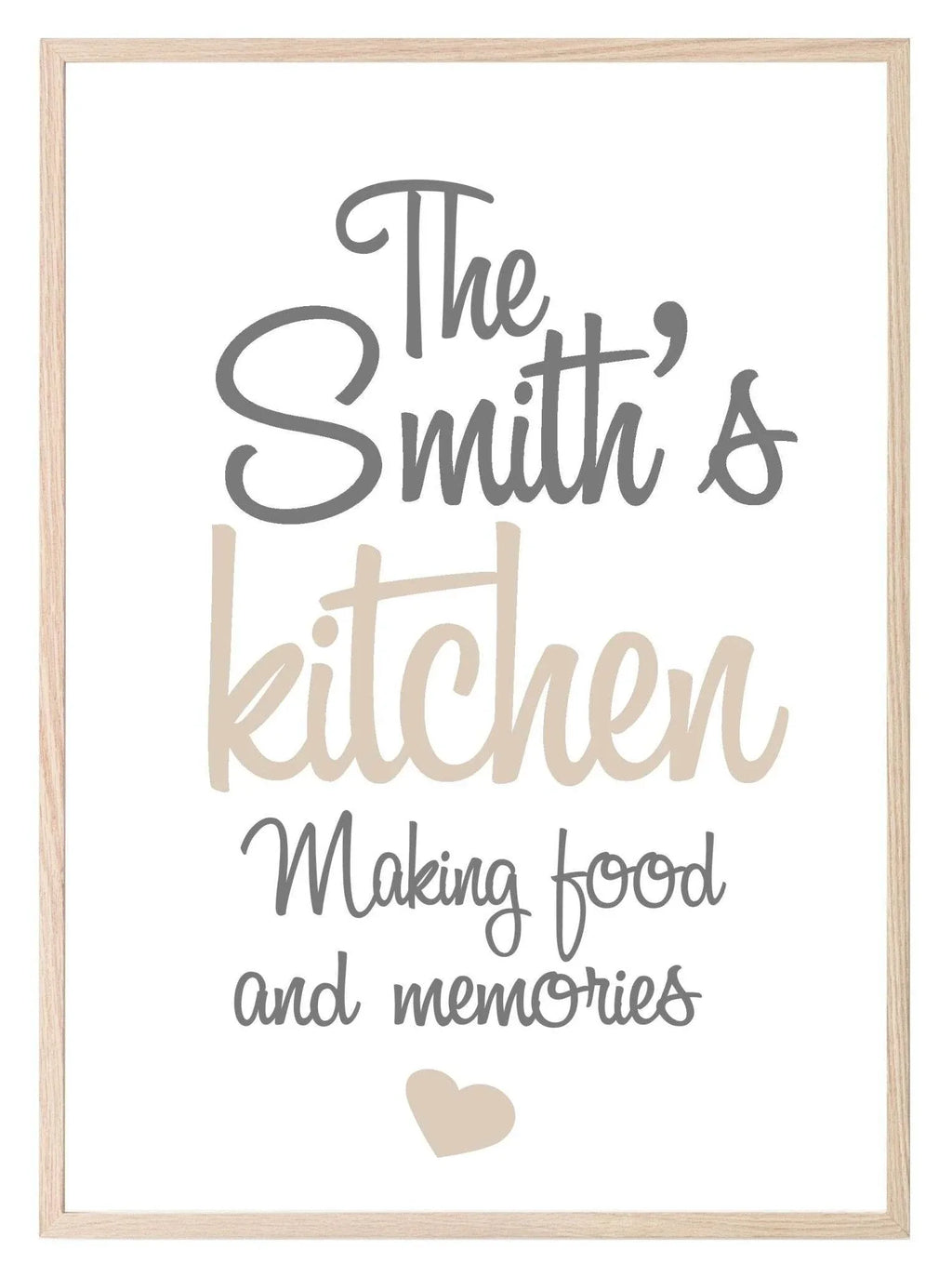 Personalised Family Name Kitchen Print | Family & Love Wall Art - Larosier Prints