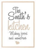 Personalised Family Name Kitchen Print | Family & Love Wall Art - Larosier Prints
