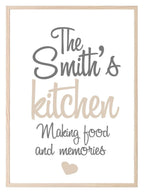 Personalised Family Name Kitchen Print | Family & Love Wall Art - Larosier Prints