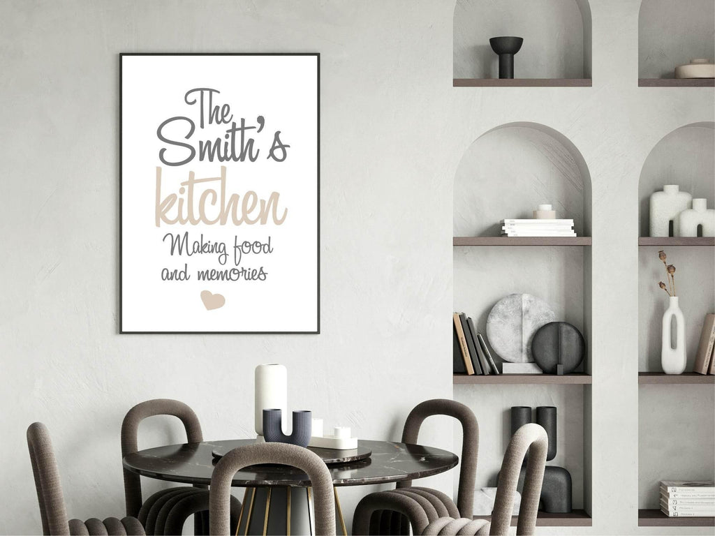 Personalised Family Name Kitchen Print | Family & Love Wall Art - Larosier Prints