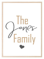 Personalised Family Name Print | Customisable Home Wall Art - Larosier Prints