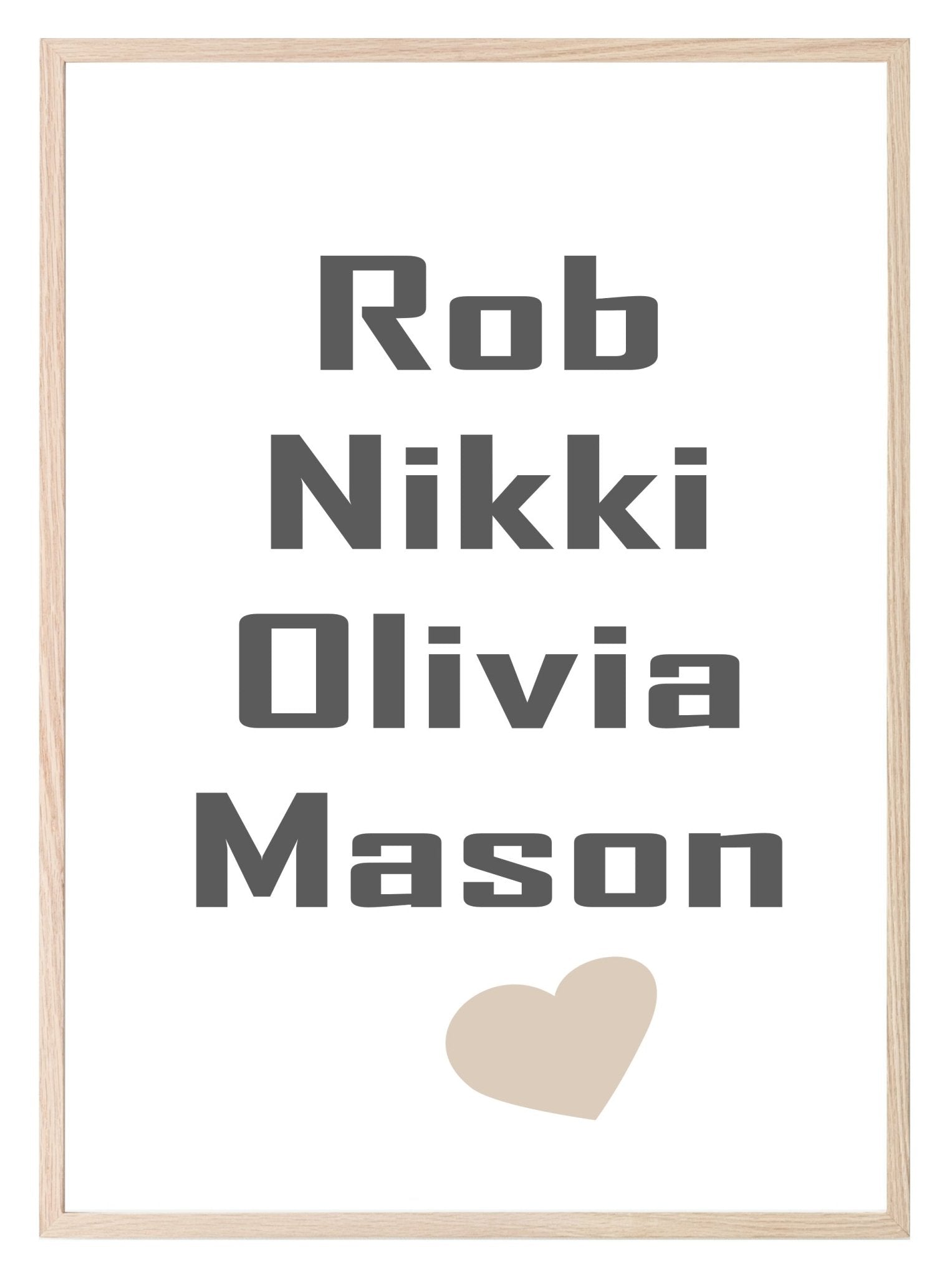 Personalised Family Names Print | Bold Customisable Wall Art