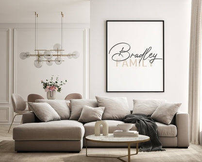 Personalised Family Surname Print | Customisable Wall Art